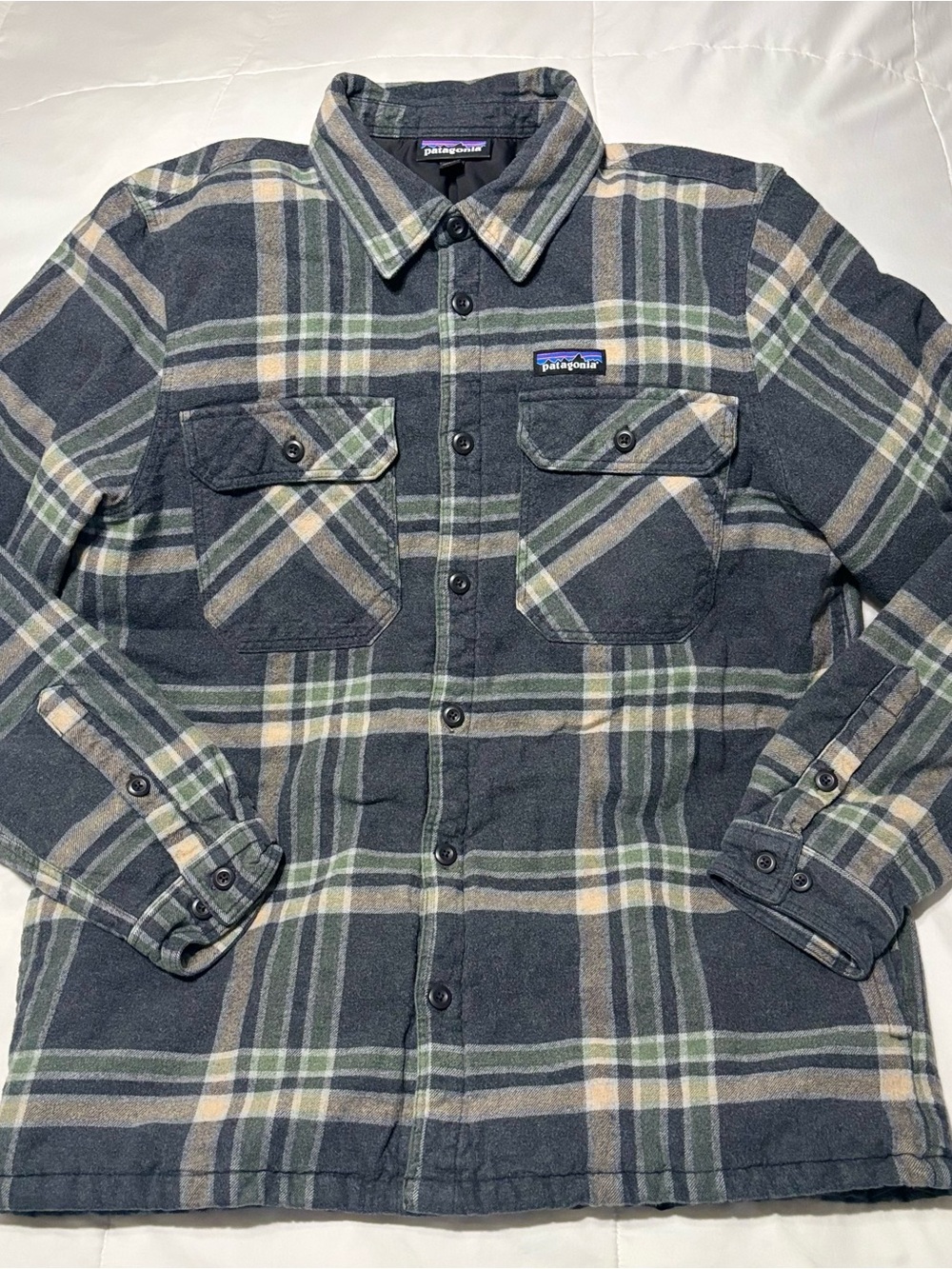 Patagonia Men's Insulated Fjord Flannel Button-Up Jacket - Slate Green